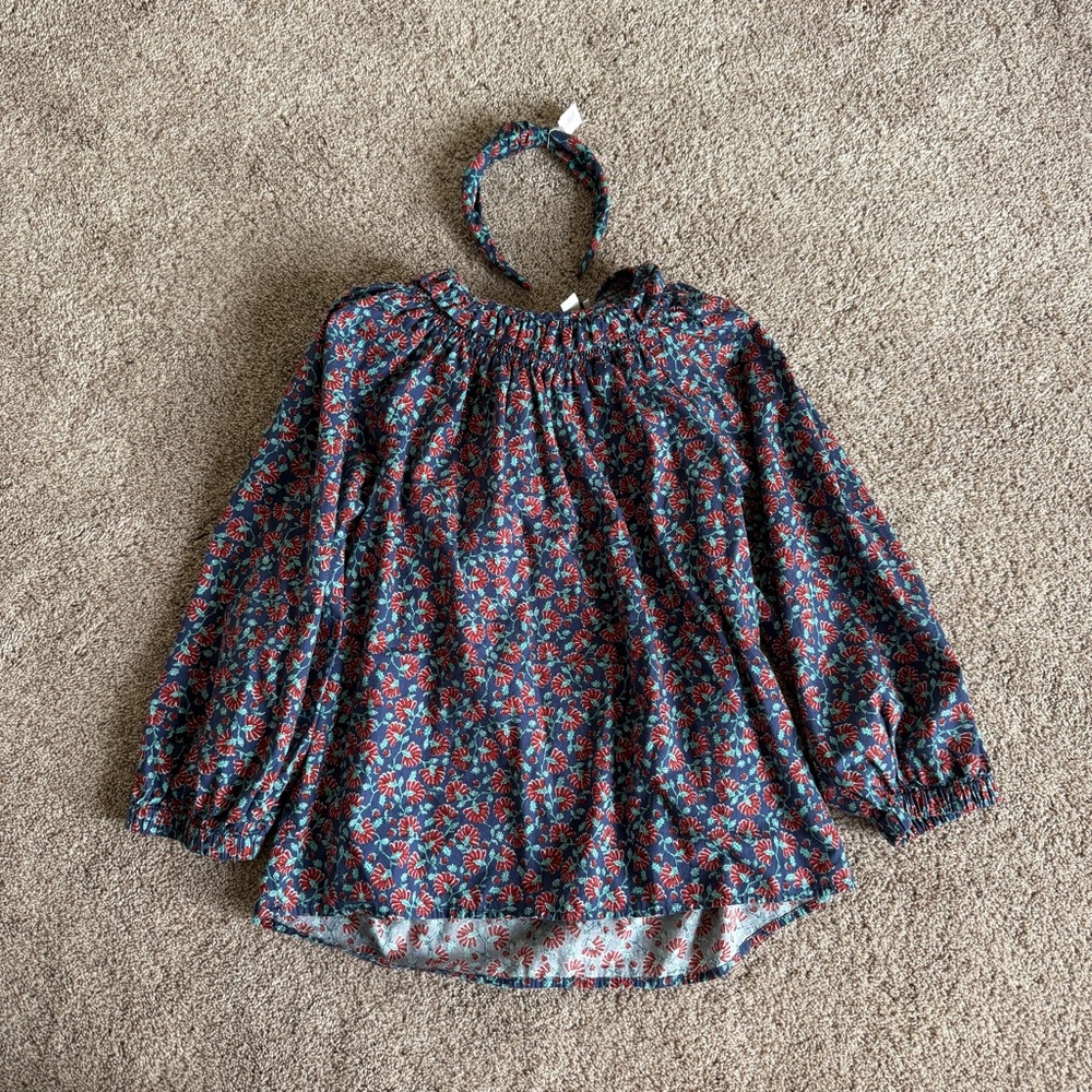 J.Crew Factory Floral Blouse w/ Matching Knot Headband Size Small - Picture 2 of 6